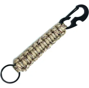 KPZ Outdoor Paracord klíčenka s karabinou a otvírákem, vč. dárkové krabičky Barva: pouštní maskáč