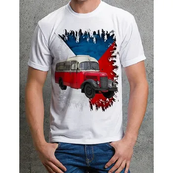 Pánské tričko tričko Praga RND M (tričko s autobusem )
