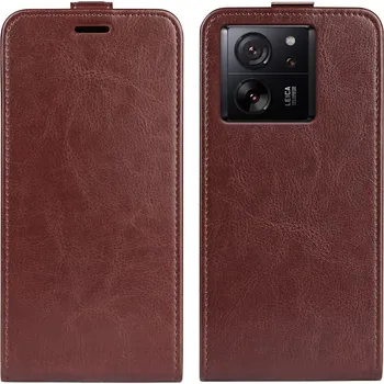 Pouzdro na mobilní telefon Vertical flipové pouzdro na Xiaomi 13T/13T Pro - hnědé