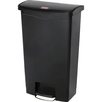 Odpadkový koš Sběrná nádoba z polyethylenu (PE), nožní pedá na dlouhé straně, objem 68 litrů, černá