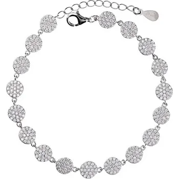 Náramek Dámský stříbrný náramek s čirými zirkony 17-20cm STNA0703F + dárek zdarma