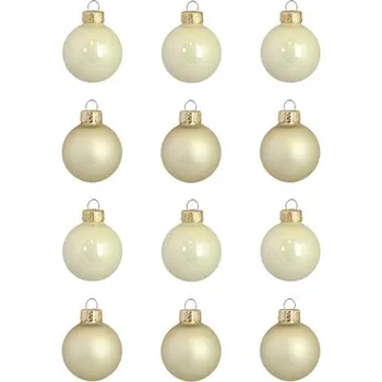 Set vánočních ozdob v krémové a zlaté barvě