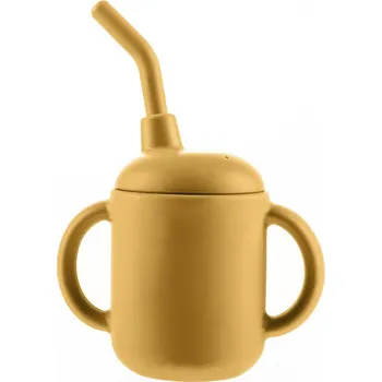 dětská jídelní sada ZOPA silikonový hrníček 2v1 Mustard Yellow