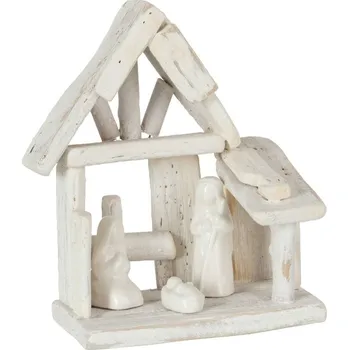 Vánoce J-Line by Jolipa Betlém 16*10*19 cm bílá