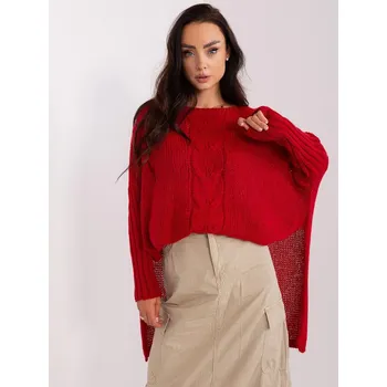 Dámský svetr Oversized svetr Och Bella bordó EU velikost: Univerzální