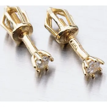 Náušnice Dámské náušnice žluté zlato 585 zirkon 52DZ-8020Z-ZIR