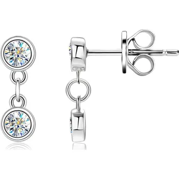 Náušnice NUBIS® Stříbrné náušnice s moissanity - MN140