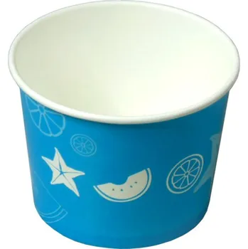 Jednorázové nádobí Kelímek papírový na zmrzlinu 350ml, 100mm tisk FRUITS modrý - 1000 ks