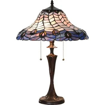 Lampička Modrá stolní lampa Tiffany Bleu Gérald - Ø 40*60cm