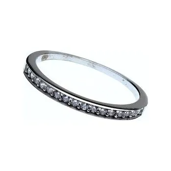Prsten Stříbrný prstýnek se zirkony Rhodium