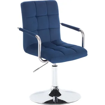 LuxuryForm DESIGN Kosmetická židle VERONA VELUR na stříbrném talíři - modrá