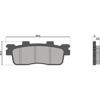 Brzdová destička Brzdové destičky MALOSSI Sport zadní, Kawasaki J125, Kymco Agility 300, Downtown 125 - 300, People, Super Dink 125 6216957BB