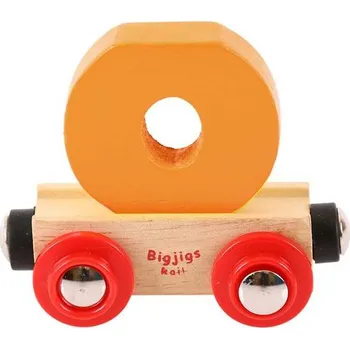 Vláček a vláčkodráha Bigjigs Rail Vagónek dřevěné vláčkodráhy - Písmeno O