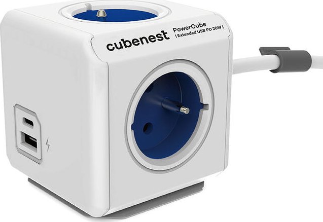Rozbočovač PowerCube Extended USB A+C PD 20 W, modrá
