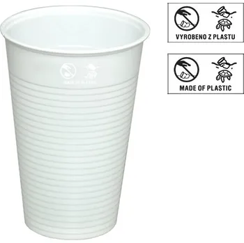 Jednorázové nádobí Kelímek PP 300ml bílý - EU logo - 2000 ks