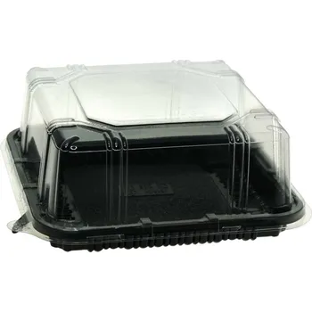 Jednorázové nádobí 1919DXN01 Víko rPET 190x190x40mm na tác čtverec 1919DXN31, transparentní - 240 ks