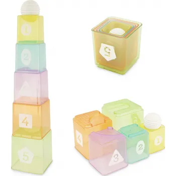 Hračka pro nejmenší Infantino Sada stohovacích kelímků a míčku