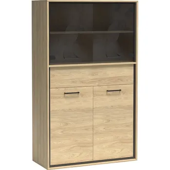 Knihovna Vitrína MEDIOLAN M5 Natural Hikora