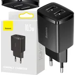 Kompaktní nabíječka Baseus CCXJ010201 10,5W 2x USB-A ČERNÁ