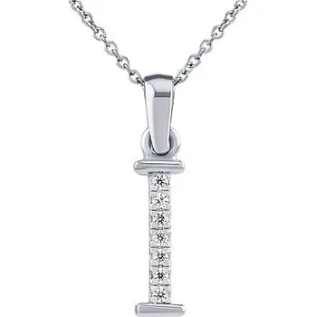 Řetízek Stříbrný náhrdelník s přívěskem písmene I s Brilliance Zirconia ZT191003NI