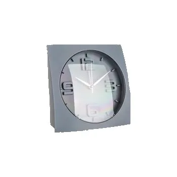 HOME DECOR Budík 15 x 15 x 5,7 cm, šedý
