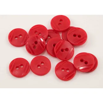 Knoflík Dírkový knoflík - červený - průměr 1,5 cm