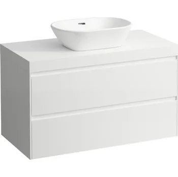 Koupelnový nábytek Lani - modulární sestava 100 cm, s výřezem uprostřed, se 2 zásuvkami, bílá matná H4045611122601