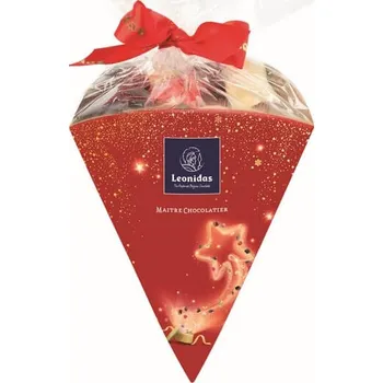 Bonboniéra bonboniéra Leonidas Vánoční kornout (belgická čokoláda cca 170g, pralinky mix cca 12ks)