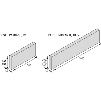 Zahradní obrubník BEST - PARKAN V obrubník 100x30x5cm přírodní (24ks/pal)