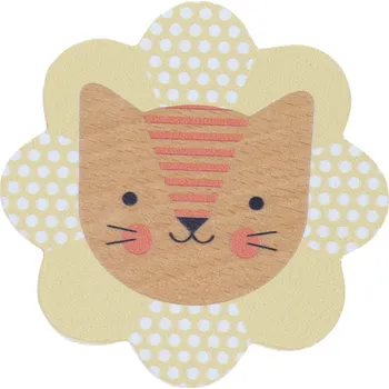 Hračka pro kojence Petit Collage Dřevěné chrastítko lvíček