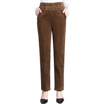 Dámské kalhoty Dámské elegantní kalhoty na gumu Barva: B0880 hnědá, Velikost: XXL