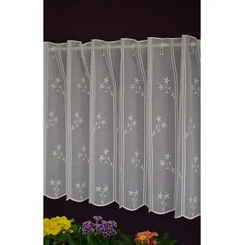 GERSTER Záclona na vitrážku vyšívaná KVĚTINY Gerster 11565 35 cm