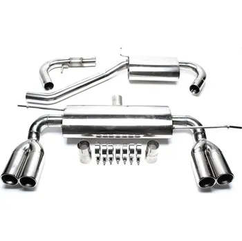 Autodíl TA Technix sportovní nerezový duplex výfuk VW Golf V htb + GTi (1K, 03-09) kromě 4Motion, 2x 76 mm rovná nerezová koncovka s pertlem pro obě strany