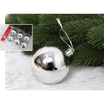 Vánoční ozdoba dobirkov.cz Vánoční ozdoba 8 cm STŘÍBRNÁ- sada 6 ks