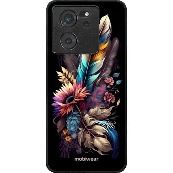 Pouzdro na mobilní telefon Lesklý kryt Mobiwear Glossy - Xiaomi 13T / 13T Pro - G011G Kytice s pírkem (Prémiové lesklé pouzdro, obal, kryt Mobiwear Glossy na mobil Xiaomi 13T / 13T Pro - G011G Kytice s pírkem, materiál Plast + TPU silikon - krytí po všech stranách, neošoupatelný)