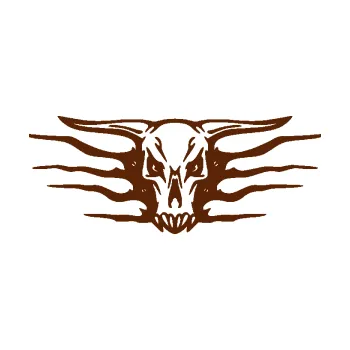 Samolepící dekorace SAMOLEPKA Bůvolí lebka 001 trofej (15 - hnědá) NA AUTO, NÁLEPKA, FÓLIE, POLEP, TUNING, VLASTNÍ TEXT, TISK, AUTOSAMOLEPKY.cz, POLEPY, OBRÁZEK, LOGO, SAMOLEPKY