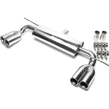 Tlumič výfuku TA Technix sportovní nerezový duplex tlumič Audi A3 3dv (8P, 04-13) kromě Quattro, 2x 76 mm rovná nerezová koncovka s pertlem pro obě strany