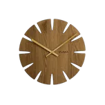 VLAHA Dubové hodiny vyrobené v Čechách se zlatými ručkami ⌀32,5cm