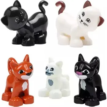 Stavebnice LEGO Set zvířátek ke stavebnici | Styl Lego - Pět koček