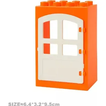 Stavebnice LEGO Stavební komponenty ke stavebnici | Styl Lego - Tenké dveře oranžové