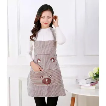 Kuchyňská zástěra Pruhovaná zástěra na vaření | kuchyňská zástěra, styl medvídek - Hnědá