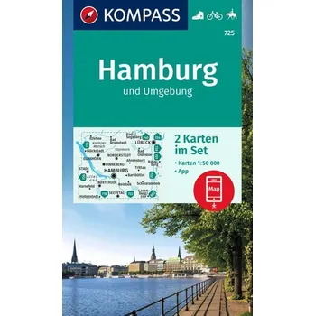 KOMPASS Wanderkarte 725 Hamburg und Umgebung 1:50000 (2 Karten im Set) - KOMPASS-Karten GmbH