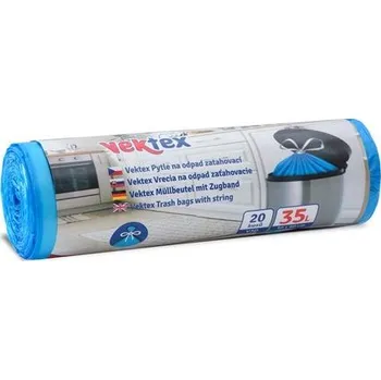 Odpadkový koš Sáčky odp. 35l-20ks-50x60cm,V3D, zatah. 15mik. modré VEKTEX