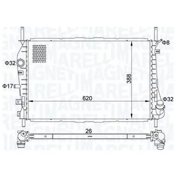 Chladič motoru Chladič, chlazení motoru MAGNETI MARELLI 350213177600
