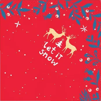 Papírový ubrousek Vánoční ubrousky Let it snow - 20 ks