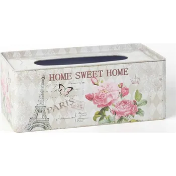 HOME DECOR Plechový box na papírové kapesníky Paris
