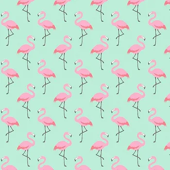 BYTEMA Bavlněná látka FLAMINGO tyrkys šíře 160 cm