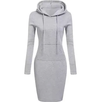 Dámská mikina Podzimní dlouhá mikina - Šedá,M