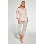 Cornette 766-358 dámské pyžamo třičtvrteční Barva: béžová, Velikost: M