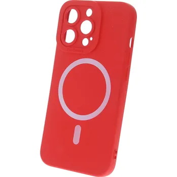 Beweare Silikonový kryt s MagSafe na iPhone 15 Plus - červený